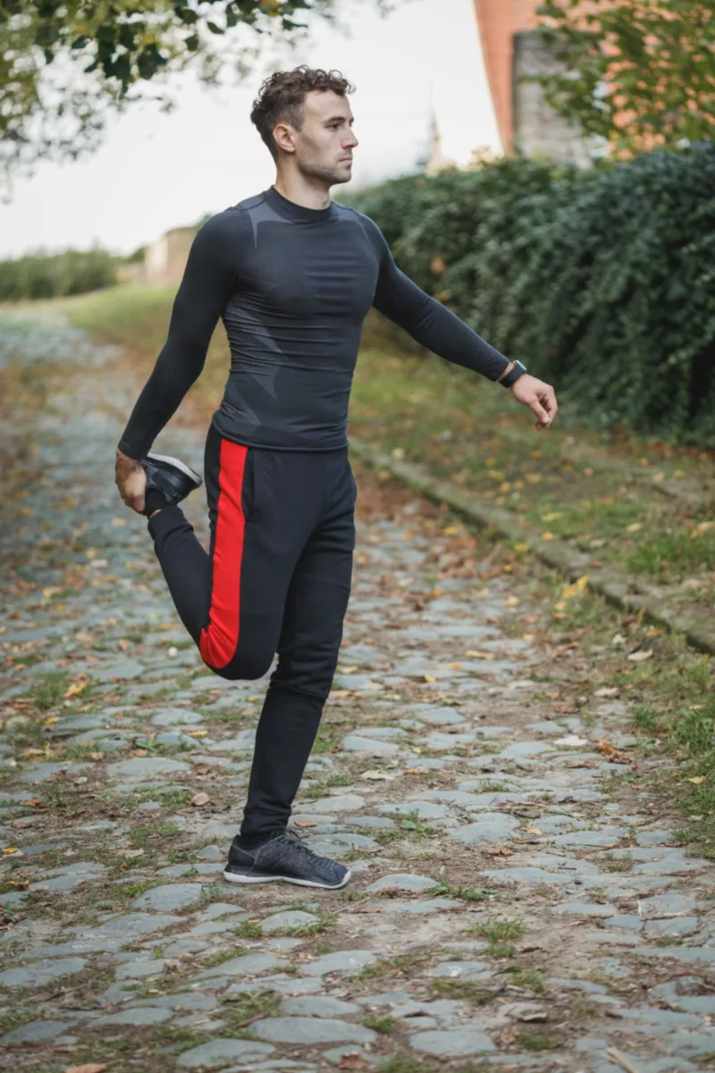 Editorial lifestyle photograph for a recovery routine with less equipment.