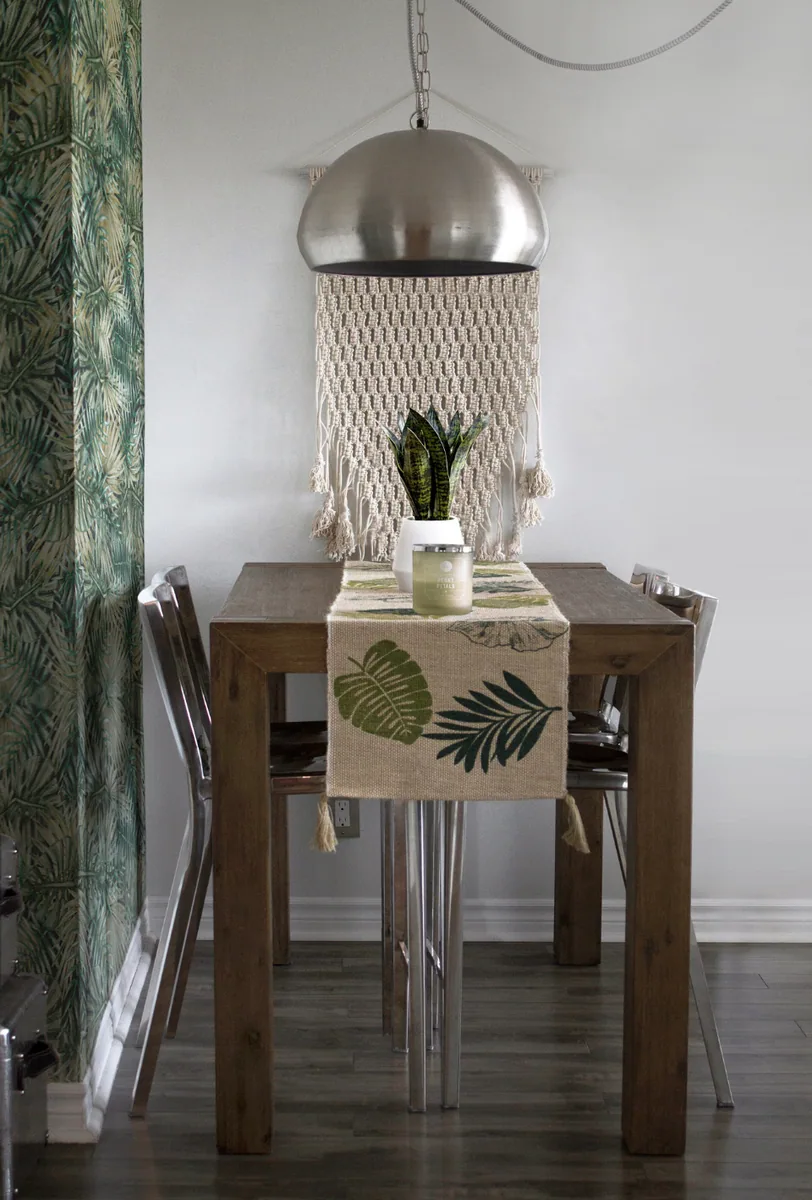 Editorial lifestyle photograph for setting a table for casual gatherings.